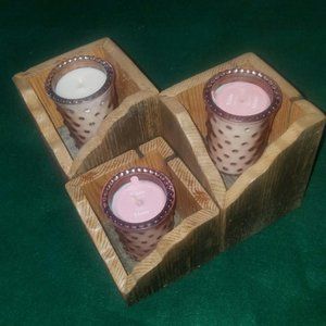 Rustic reclaimed Barn wood farmhouse candle holder